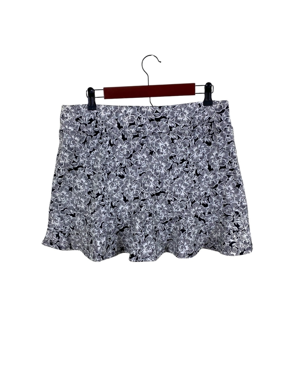 Tommy Bahama Athletic Skort Sz L Black Floral UPF 50 Golf Tennis Pickleball